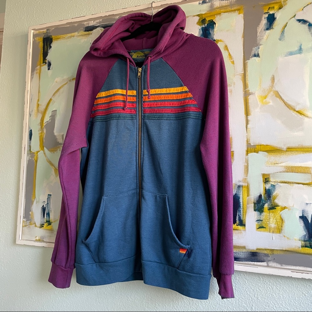 Aviator Nation zip up hoodie unisex Large good used condition.